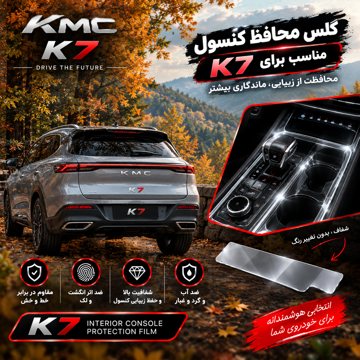 گلس محافظ کنسول مناسب برای K7